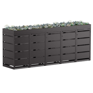 Mülltonnenbox Egon 5er 120 Liter in Schwarz