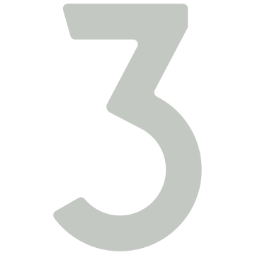 Selbstklebende Hausnummer "3" - 40 mm in Lichtgrau