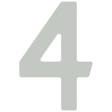 Selbstklebende Hausnummer "4" - 40 mm in Lichtgrau