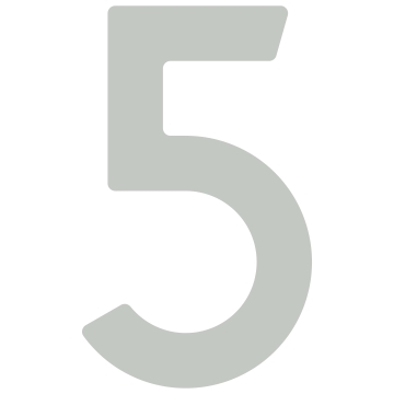 Selbstklebende Hausnummer "5" - 40 mm in Lichtgrau