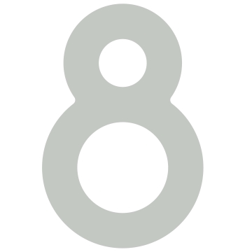Selbstklebende Hausnummer "8" - 40 mm in Lichtgrau
