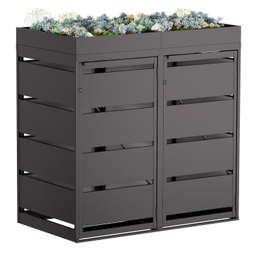 Mülltonnenbox Egon 2er 120 Liter in Schwarz