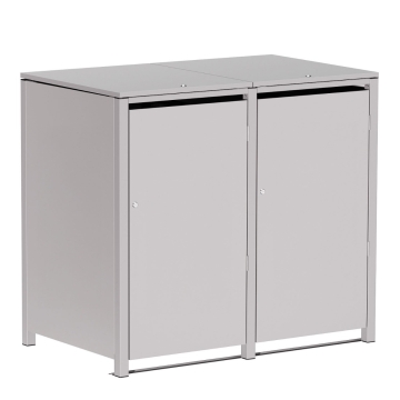 Mülltonnenbox Helmut 2er 120L in  Hellgrau-Metallic