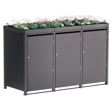 Mülltonnenbox Emma 3er 120L in Anthrazit