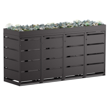 Mülltonnenbox Egon 4er 120 Liter in Schwarz