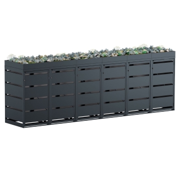 Mülltonnenbox Egon 6er 120 Liter in Anthrazit