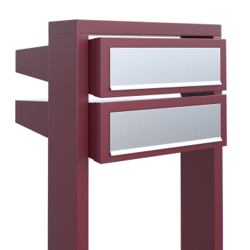 Briefkastenanlage Stairs for Two Rot mit Edelstahlklappe