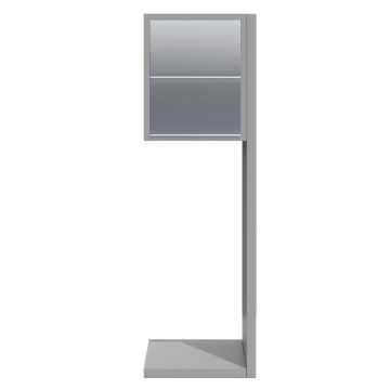 Briefkastenanlage Hermes for Two Grau Metallic mit Edelstahlklappe