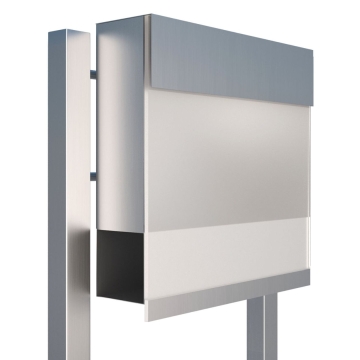 Standbriefkasten Manhattan Special White Edelstahl