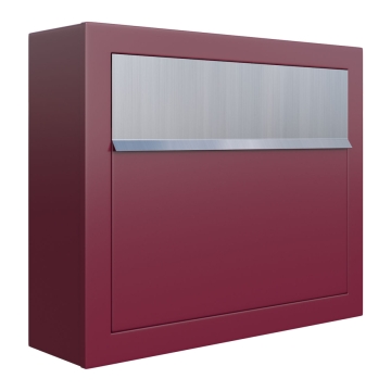 Briefkasten Elegance Rot mit Edelstahlklappe