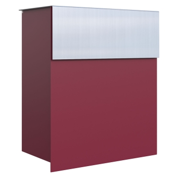 Briefkasten Alto Rot mit Edelstahlklappe