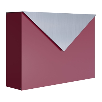 Briefkasten Letter Rot mit Edelstahlklappe