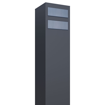 Briefkastenanlage Monolith for Two Anthrazit mit Edelstahlklappe
