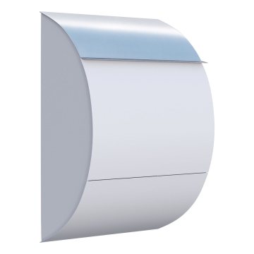 Briefkasten Jumbo Weiß mit Edelstahlklappe