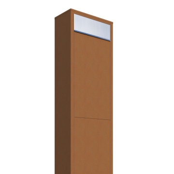 Standbriefkasten Big Box Rost mit Edelstahlklappe
