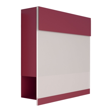 Briefkasten Manhattan Special White Rot mit Weißer Acrylplatte