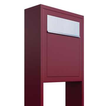 Standbriefkasten Base Rot mit Edelstahlklappe