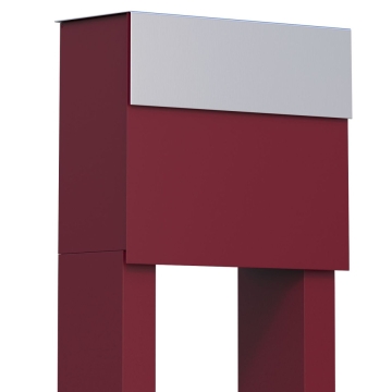 Standbriefkasten Molto Rot mit Edelstahlklappe