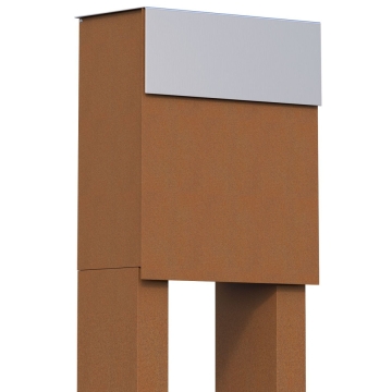 Standbriefkasten Alto Rost mit Edelstahlklappe