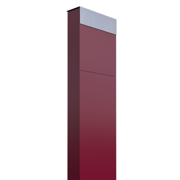 Standbriefkasten The Box Rot mit Edelstahlklappe