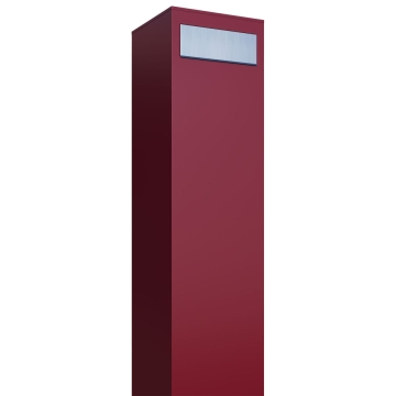 Standbriefkasten Monolith Rot mit Edelstahlklappe