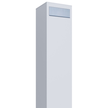 Standbriefkasten Monolith Weiß mit Edelstahlklappe