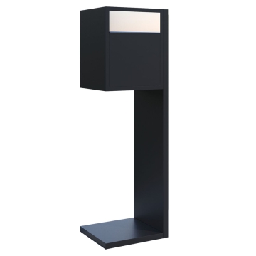Standbriefkasten Hermes Schwarz mit Edelstahlklappe