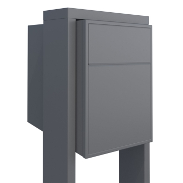 Standbriefkasten Big Flag Grau Metallic
