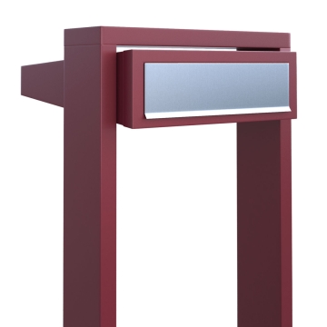 Standbriefkasten Stairs Rot mit Edelstahlklappe