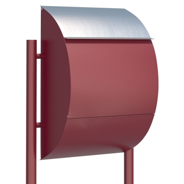 Standbriefkasten Jumbo Rot mit Edelstahlklappe