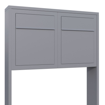 Briefkastenanlage Base for Two Grau Metallic