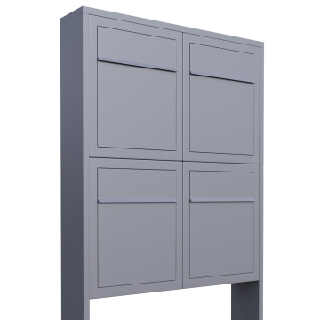 Briefkastenanlage Base for Four Grau Metallic