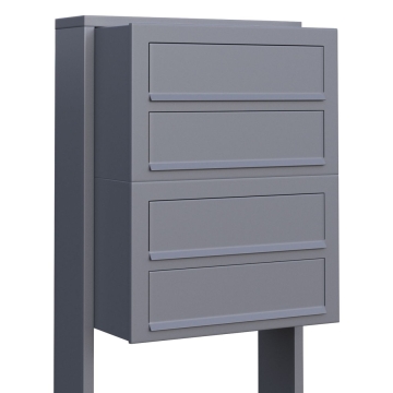 Briefkastenanlage Cube for Four Grau Metallic