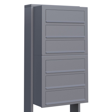 Briefkastenanlage Cube for Six Grau Metallic