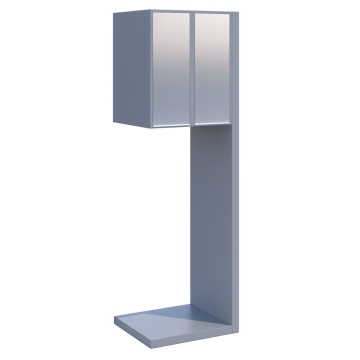 Briefkastenanlage Hermes Clone for Two Grau Metallic mit Edelstahlklappe