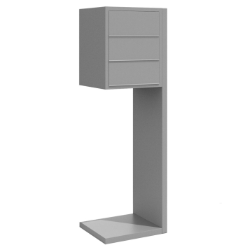 Briefkastenanlage Hermes for Three Grau Metallic