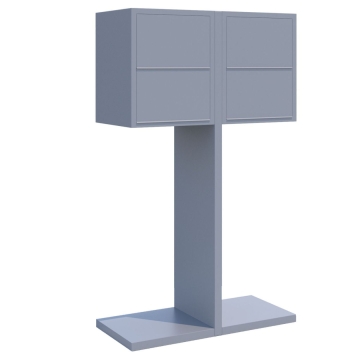 Briefkastenanlage Hermes Double for Four Grau Metallic