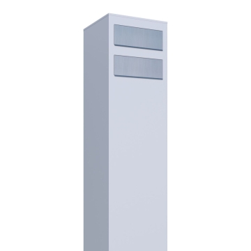 Briefkastenanlage Monolith for Two Weiß mit Edelstahlklappe