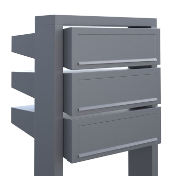 Briefkastenanlage Stairs for Three Grau Metallic