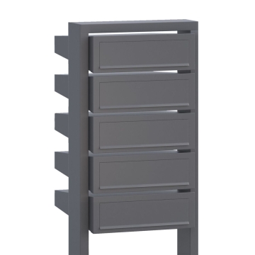 Briefkastenanlage Stairs for Five Grau Metallic