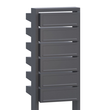 Briefkastenanlage Stairs for Six Grau Metallic