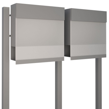 Briefkastenanlage Manhattan Special White for Two Grau Metallic