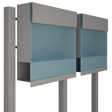 Briefkastenanlage Manhattan Special Blue for Two Grau Metallic