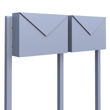 Briefkastenanlage Letter for Two Grau Metallic