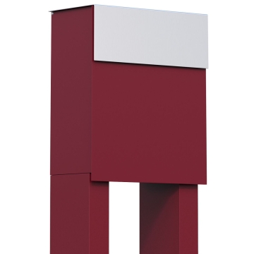 Standbriefkasten Alto Rot mit Edelstahlklappe