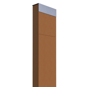 Standbriefkasten The Box Rost mit Edelstahlklappe