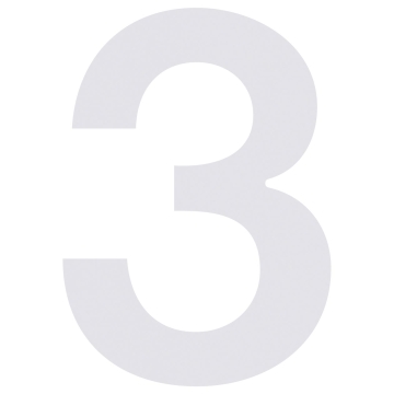 Hausnummer ''3'' Weiß