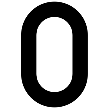 Selbstklebende Hausnummer "0" - 76 mm in Schwarz