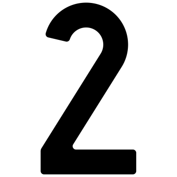 Selbstklebende Hausnummer "2" - 76 mm in Schwarz