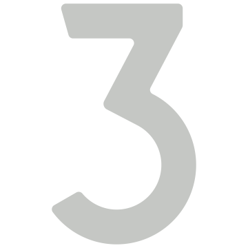 Selbstklebende Hausnummer "3" - 76 mm in Lichtgrau